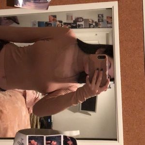 TopShop Ribbed Nude Cropped shirt